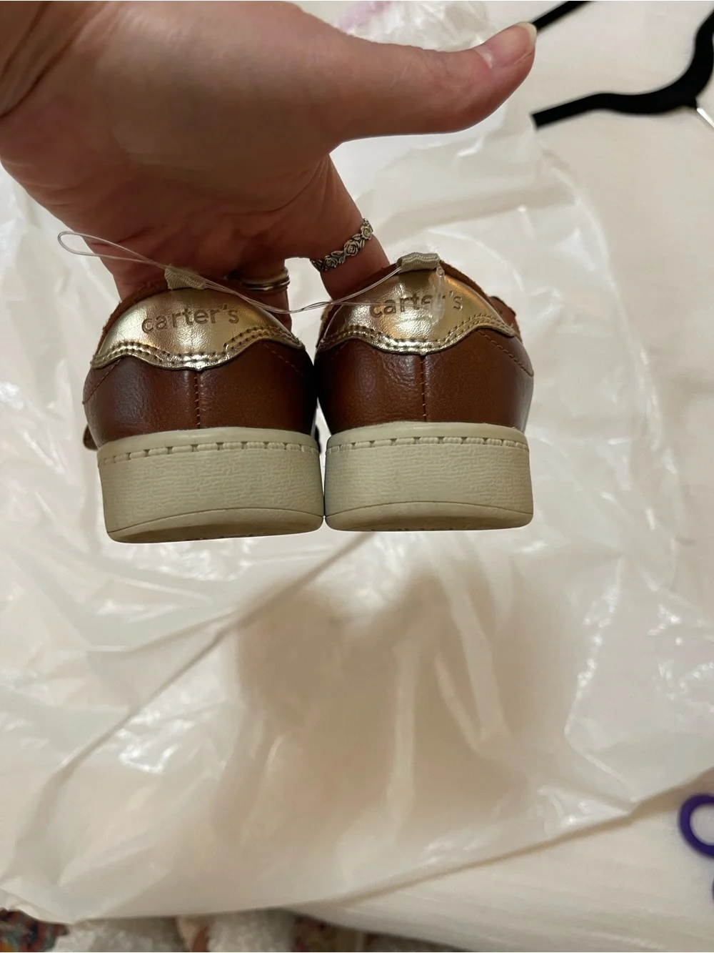 Carter's Brown Floral Strap Sneakers for Kids